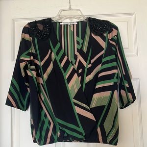Green/Black Collective Concepts Blouse